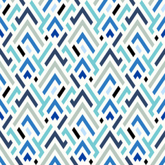 Vector geometric seamless chevron pattern with angles and geometric shapes