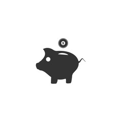 Pig money box icon flat