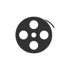 Reel film icon flat