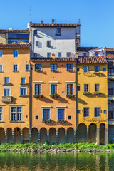 Apartment building along the Arno river in Florence