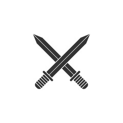 Cross swords icon flat