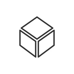 Cube icon flat