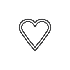 Heart line icon. linear style sign for mobile concept and web design. Love heart outline vector icon. Valentines day symbol, logo illustration. Pixel perfect vector graphics