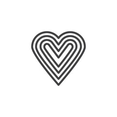 Abstract heart line icon. linear style sign for mobile concept and web design. Heart outline vector icon. Love and valentine day symbol, logo illustration. Pixel perfect vector graphics