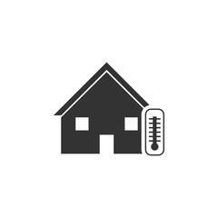 House temperature icon flat