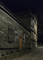 big house in night lighting