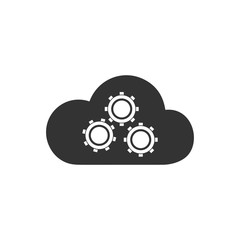 Cloud storage preferences icon flat