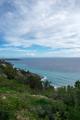 Cove in San Antonio de Ibiza a cloudy day