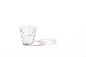 empty glass of water isolated on white background