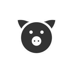 Pig icon flat