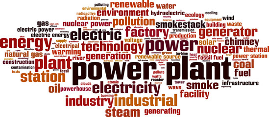 Obraz premium Power plant word cloud