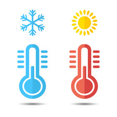 Hot and Cold Temperature Icon.