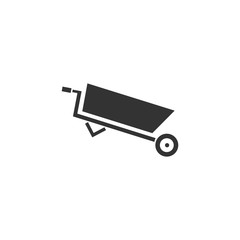 Wheelbarrow icon flat