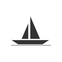 Sailboat icon flat