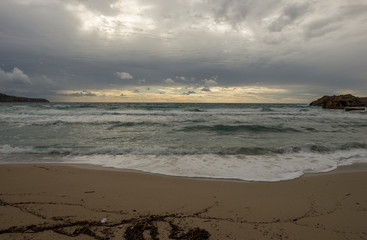 Cove in San Antonio de Ibiza a cloudy day