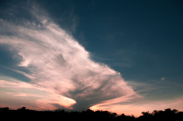 Sky at sunset with beautiful clouds