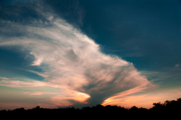 Sky at sunset with beautiful clouds