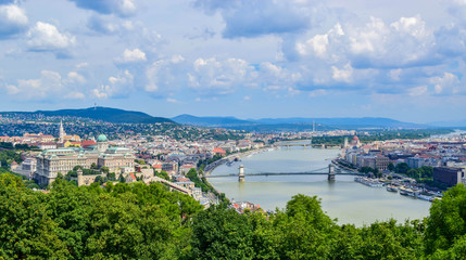 The Budapest cityscape.