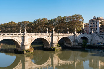 Fototapeta na wymiar Bridge on Castel Sant Angelo. Rome, Italy