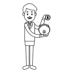 business saving money cartoon