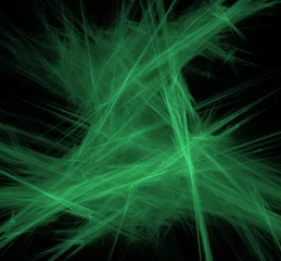 Fotobehang Ufo green lines fractal background. Fantasy fractal texture. Digital art. 3D rendering. Computer generated image. © helen_g