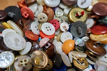 Assorted multi colored buttons