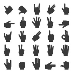 set of hands vector