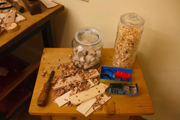 table in the toy workshop