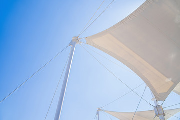 White tent in the blue sky