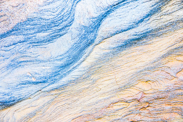 Panele Szklane  Abstrakcyjne warstwy skalne - naturalny wzór niebieskie tło