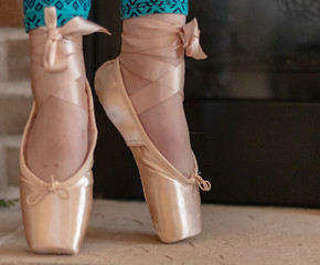 Ballerina toe shoes and little girl