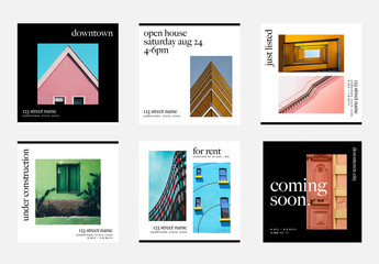 Light and Dark Realtor Social Pack Layout