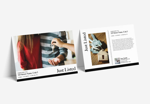 Black and White New Listing Postcard Layout