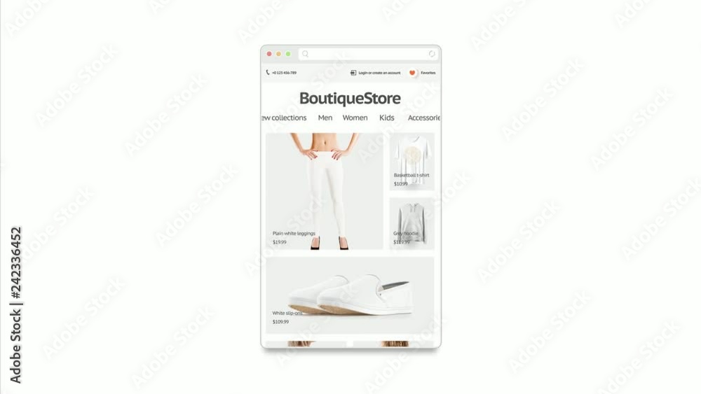 Canvas Prints blank browser with fashion site responsive web design mockup