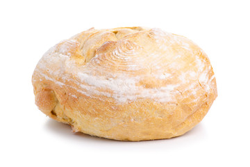 Round bread food on a white background. Isolation