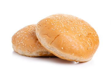 Buns for burger on white background isolation