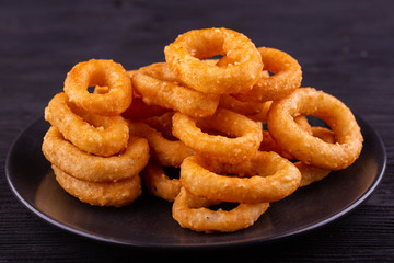 Rings of a squid in breadcrumbs