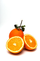 Fresh Oranges on white background
