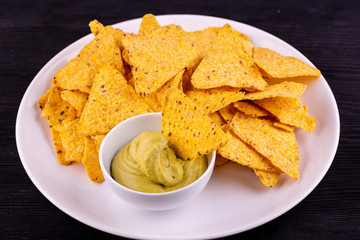  Nachosa with mustard sauce