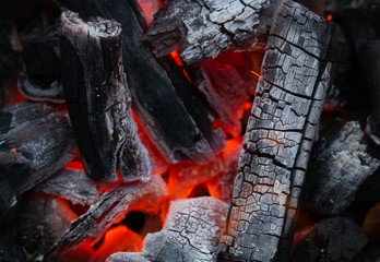 The charcoal is burning