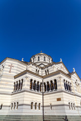 Crimea - Sevastopol. September 11. 2016. Vladimir's Cathedral, Russian Orthodox church built in the 19th century. After the destruction in World War ll completely rebuilt in 1966.