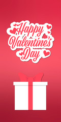 Happy Valentine's Day Gift vertical Illustration