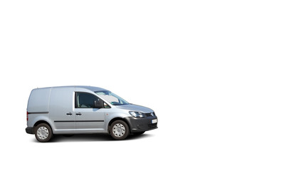 Freigestellter Minivan vom Kundendienst/ Lieferservice