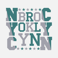 New York typography, t-shirt  Brooklyn, design graphic