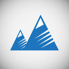 Mountain icon blue on white background for graphic and web design, Modern simple vector sign. Internet concept. Trendy symbol for website design web button or mobile app