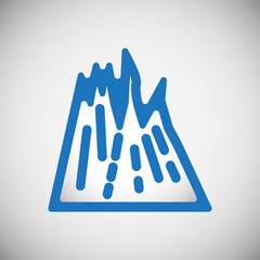 Mountain icon blue on white background for graphic and web design, Modern simple vector sign. Internet concept. Trendy symbol for website design web button or mobile app