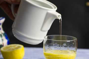 healthy drink with lemon