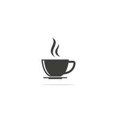 Monochrome vector illustration of a cup of coffee icons.