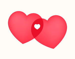 Hearts connection gives rise to a new life. Heart shape silhouettes