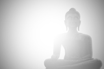 black buddha on white background